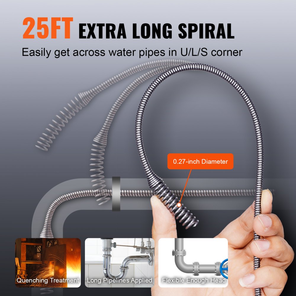 12V Electric Drain Auger in-use view 2