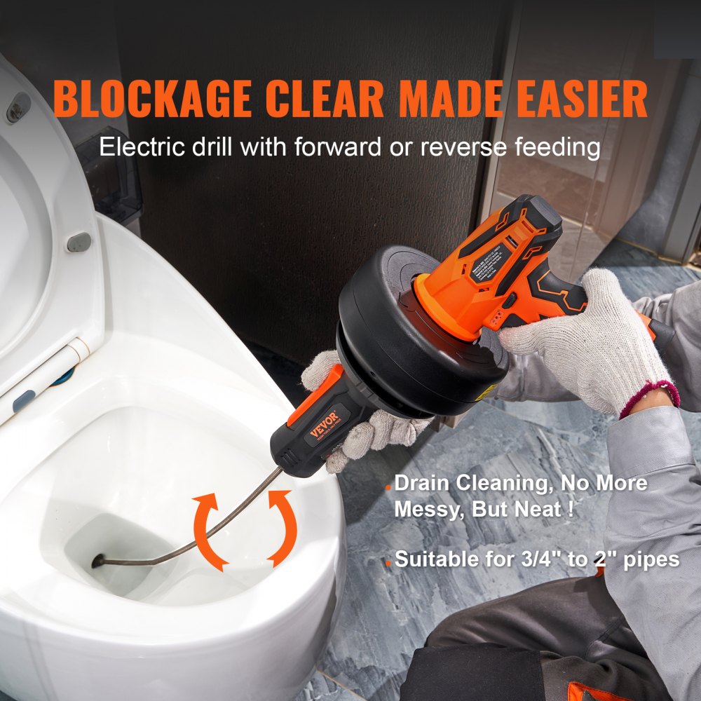 12V Electric Drain Auger in-use view 3