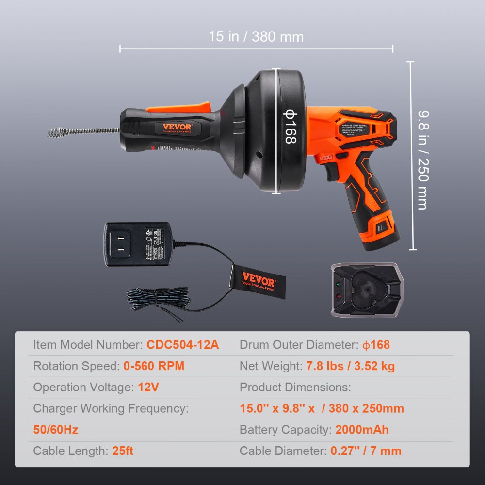 12V Electric Drain Auger in-use view 6