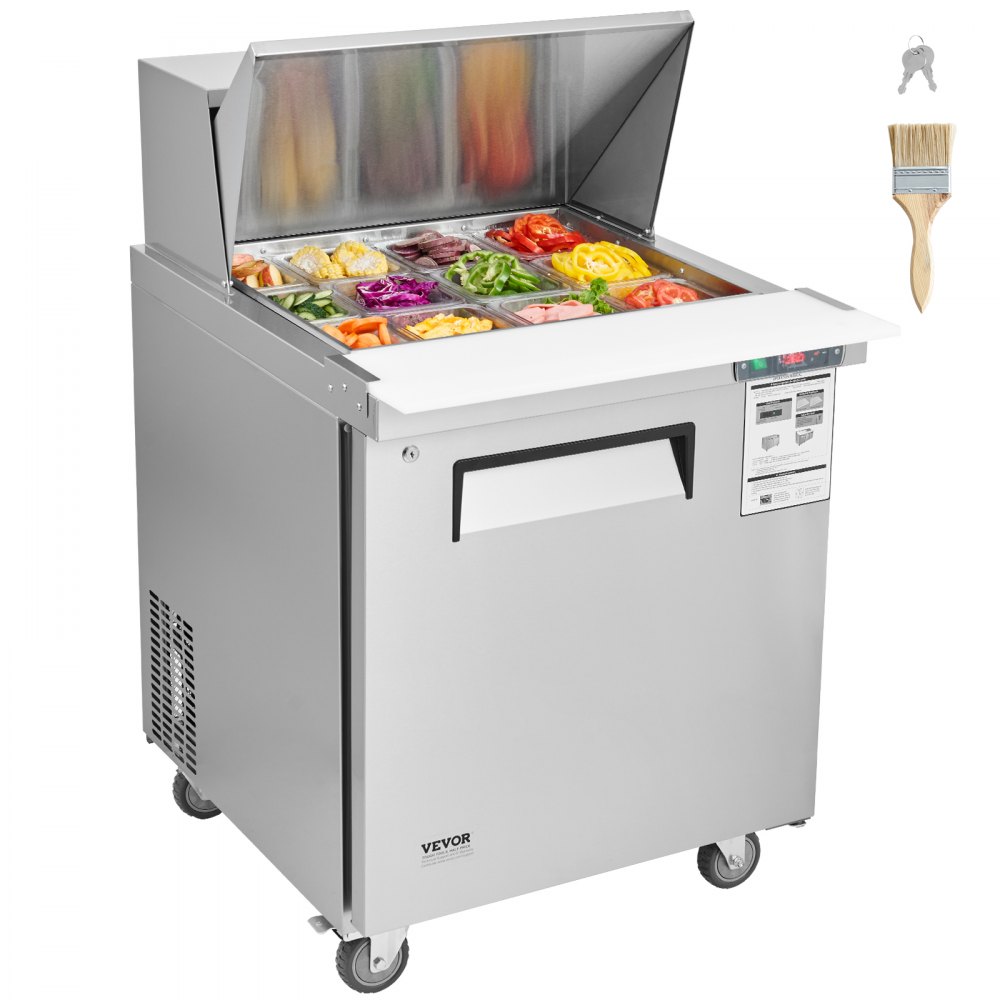 28" Commercial Refrigerator Sandwich & Salad Prep Table angle 2