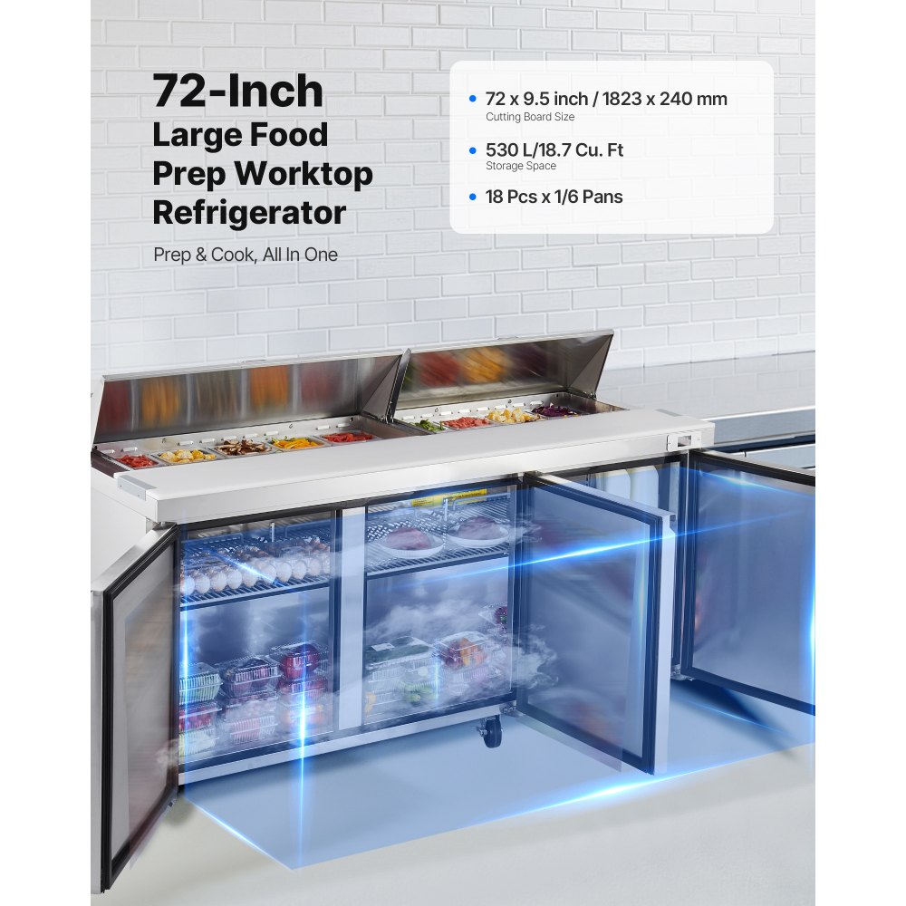 72"W Commercial Refrigerator in-use view 1