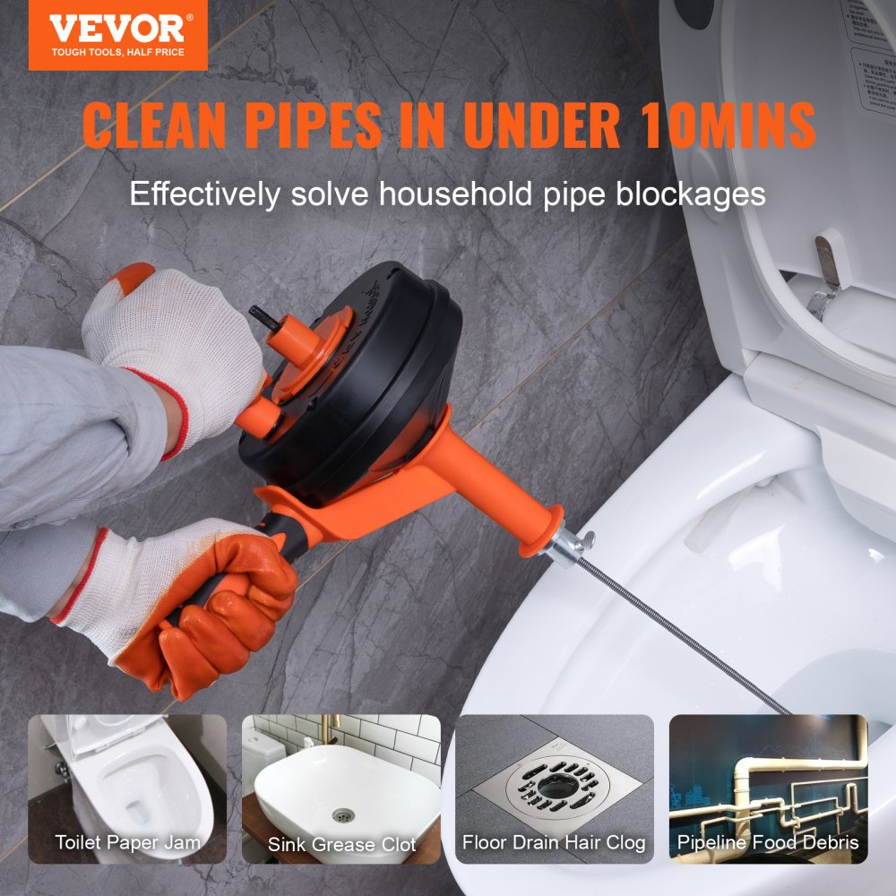 Drain Auger 25Ft in-use view 1