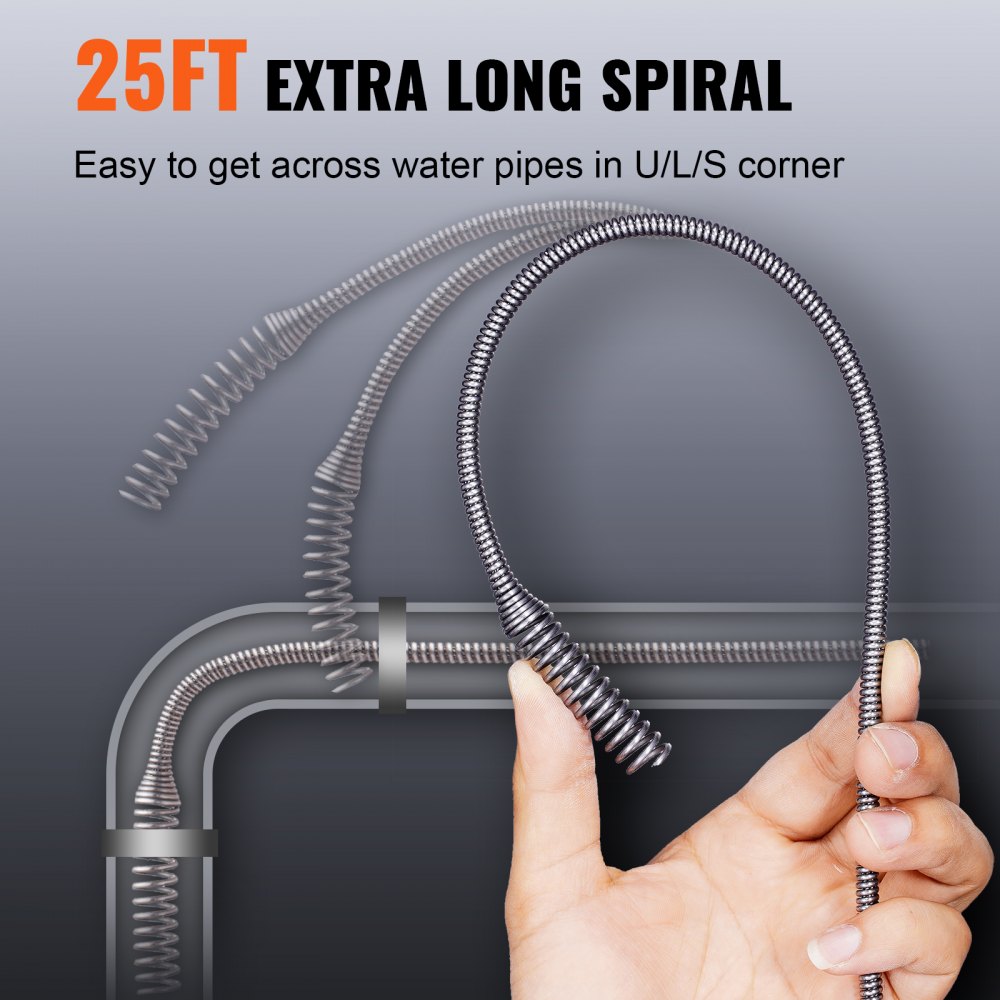 Drain Auger 25Ft in-use view 2