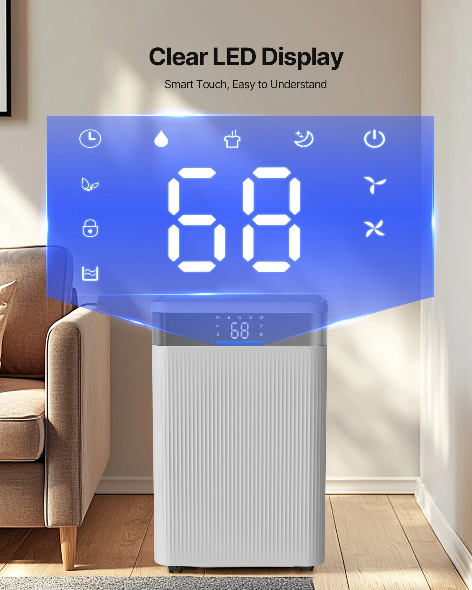 35 Pints Dehumidifier for Home & Basement in-use view 3