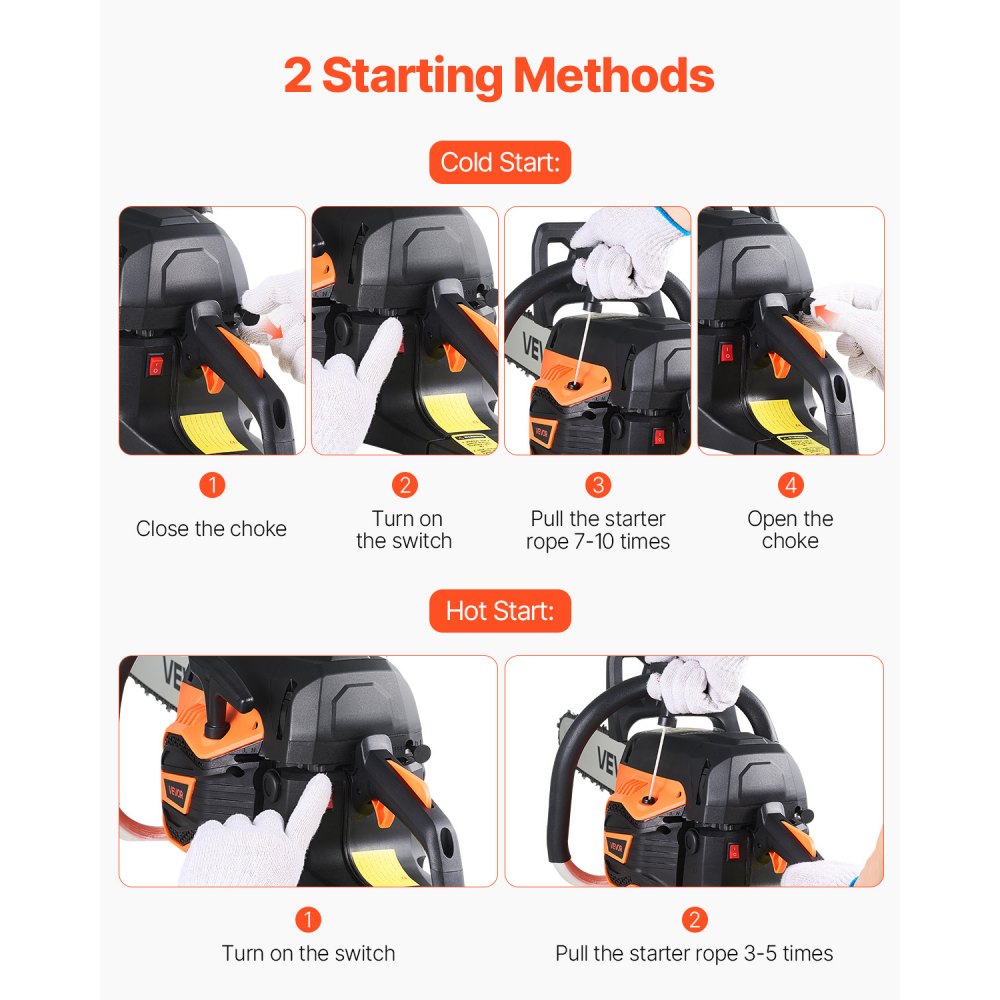 62 cc Gas Chainsaw in-use view 3