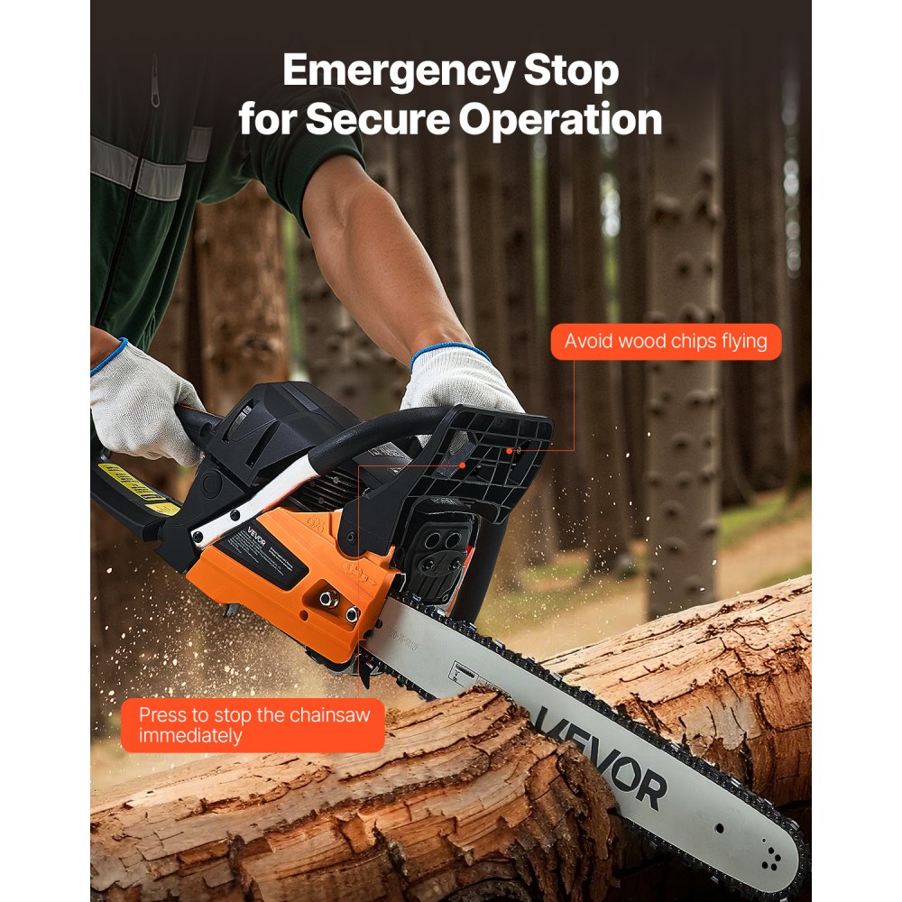 62 cc Gas Chainsaw in-use view 4