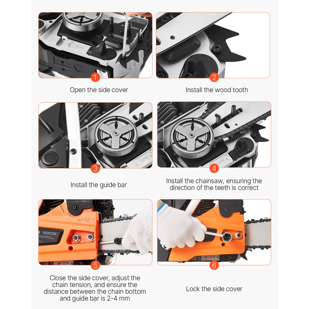 62 cc Gas Chainsaw in-use view 5