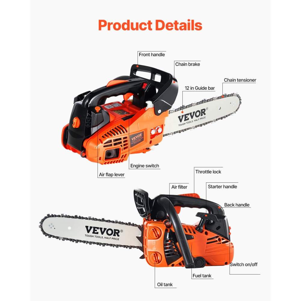 Gas Chainsaw in-use view 2