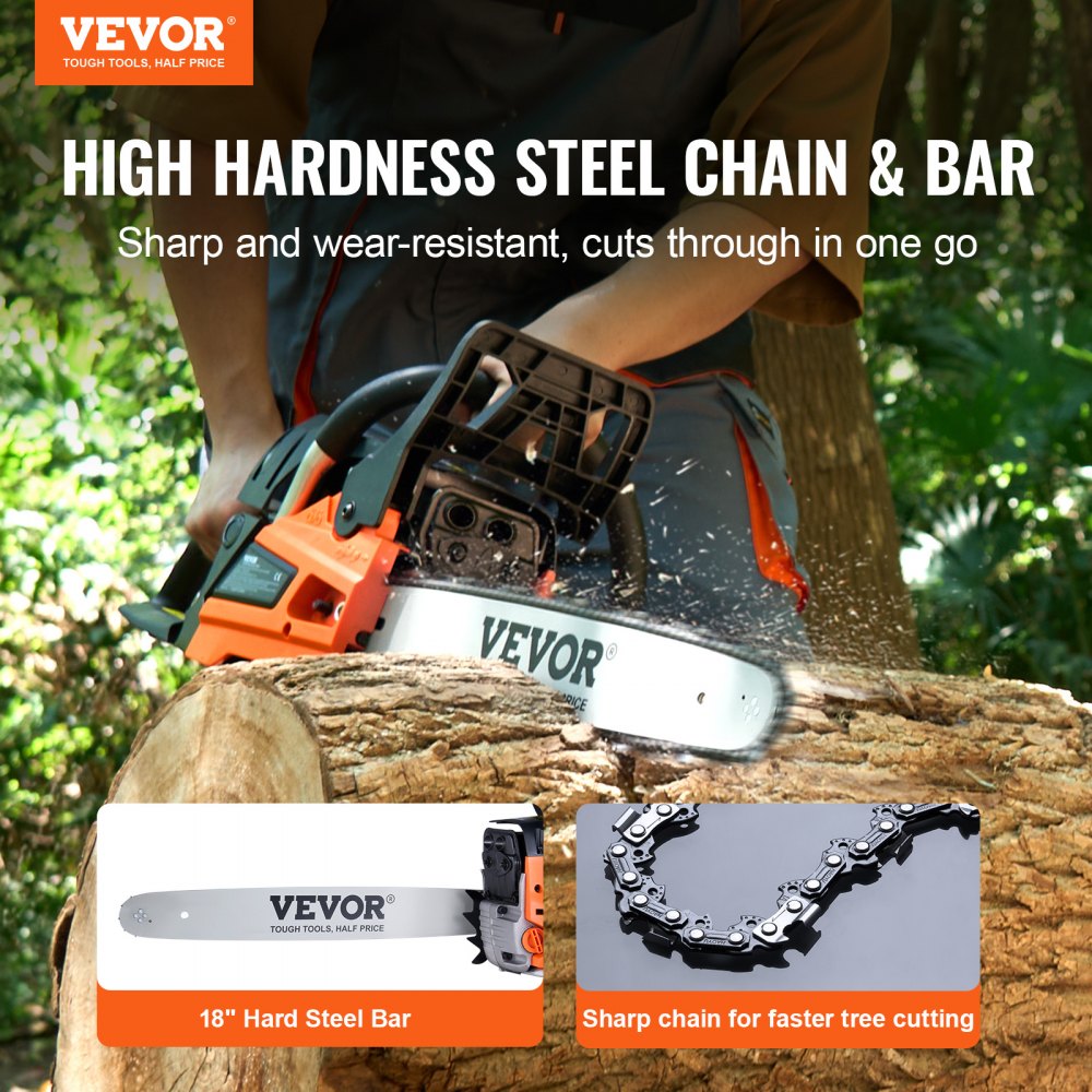 Gas Chainsaw in-use view 1