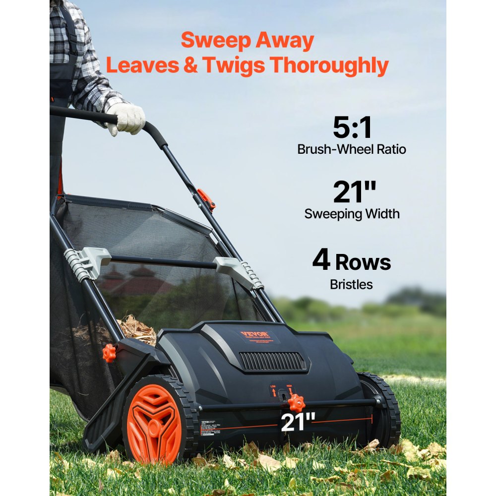 Push Lawn Sweeper in-use view 1