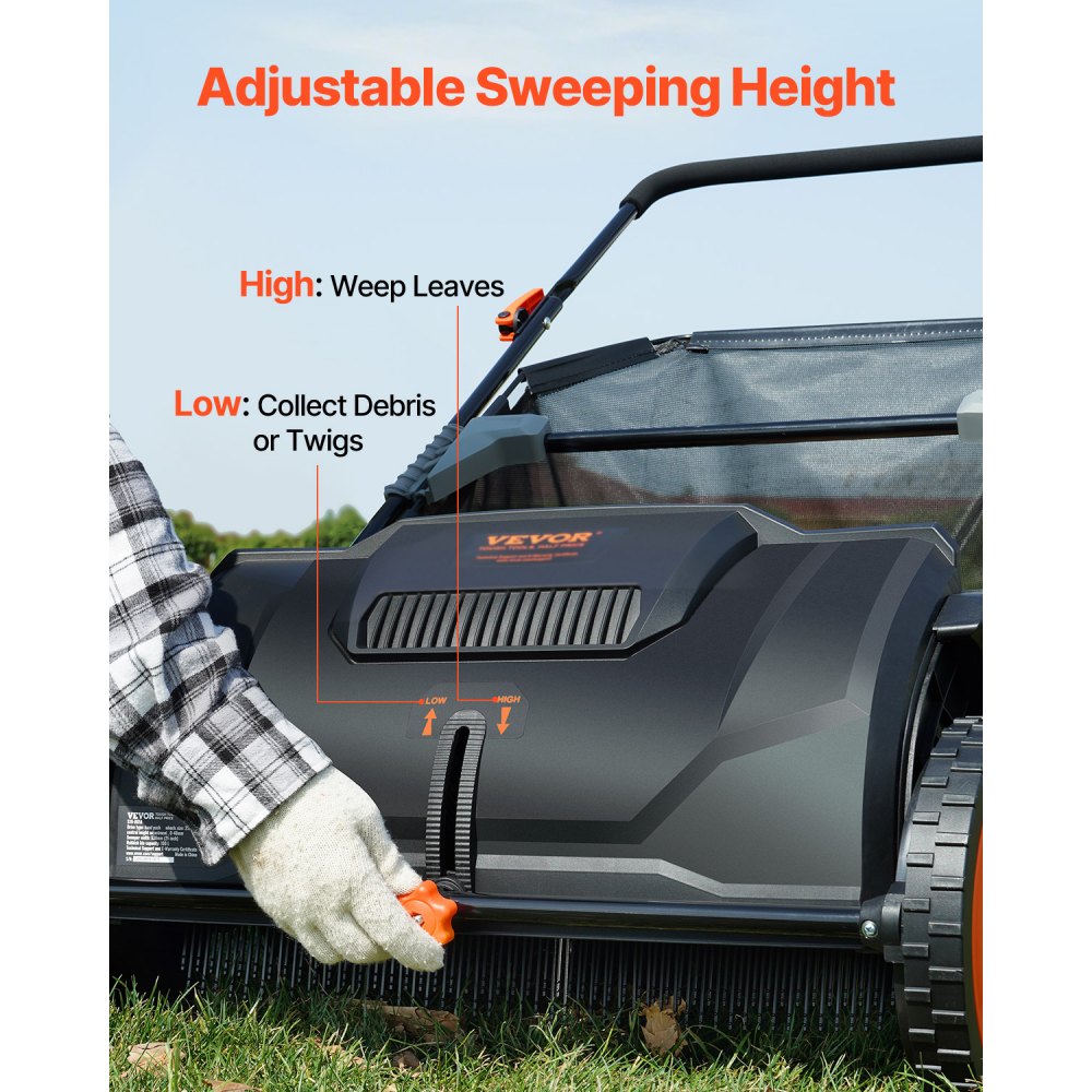Push Lawn Sweeper in-use view 2