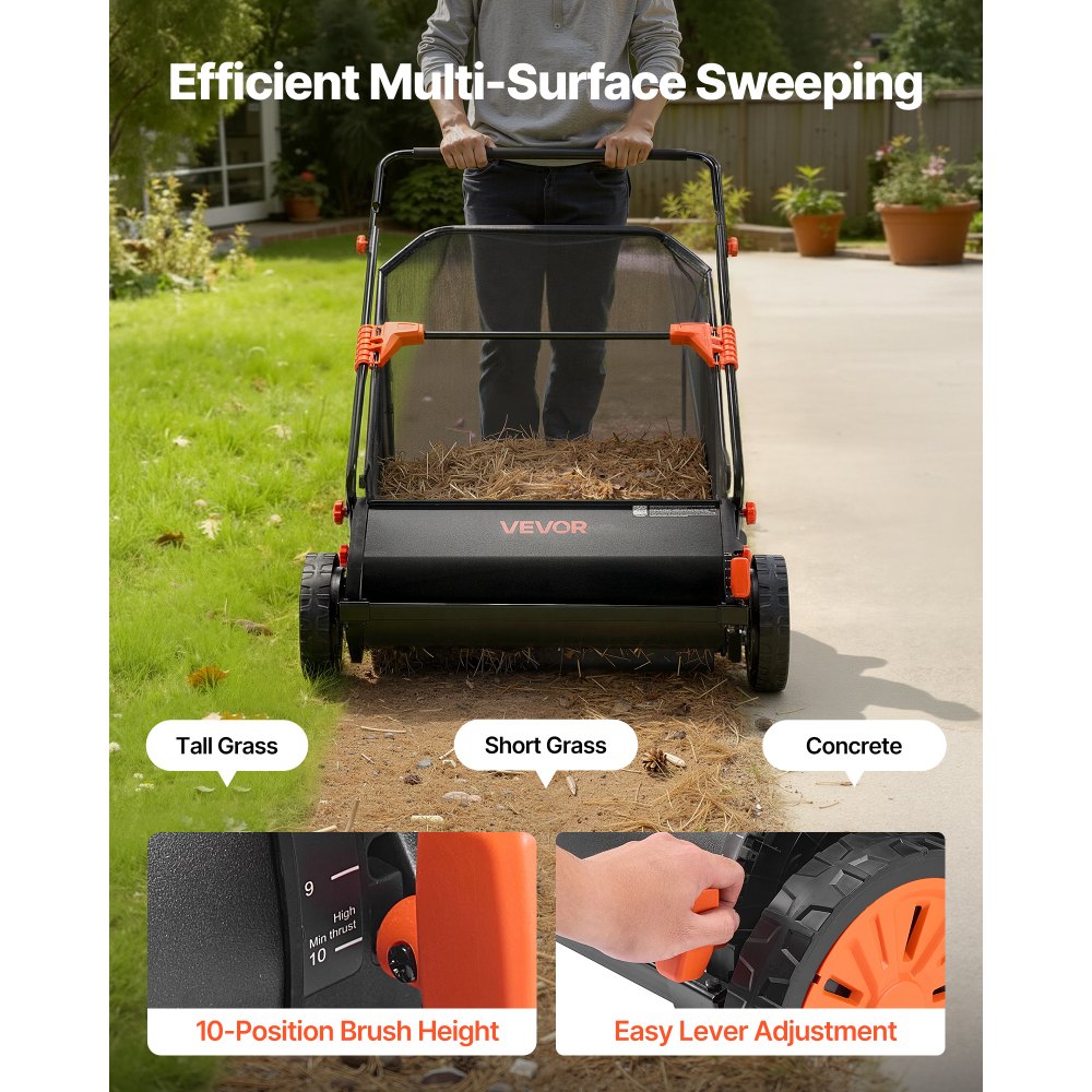 Push Lawn Sweeper in-use view 3