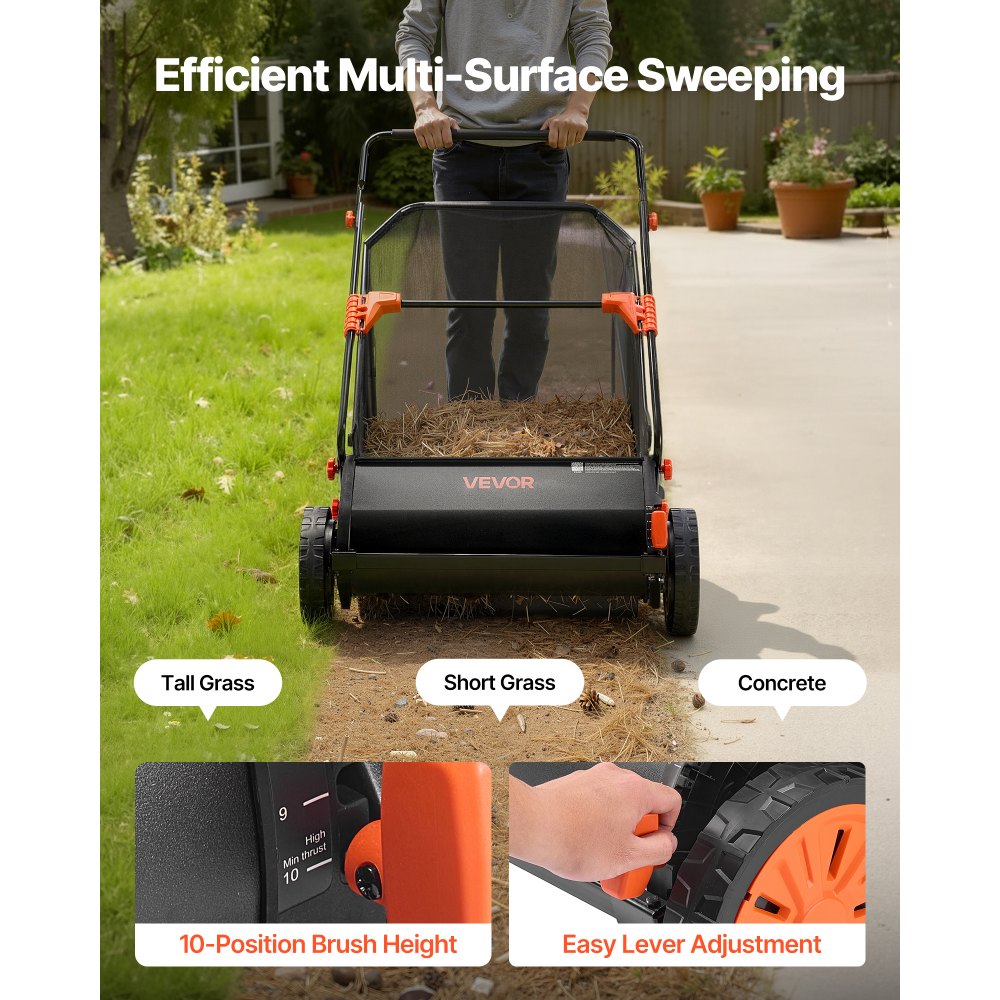Push Lawn Sweeper in-use view 3