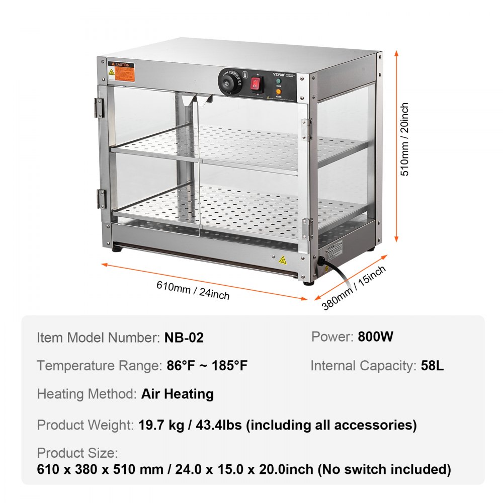 2-Tier Commercial Food Warmer Display in-use view 6