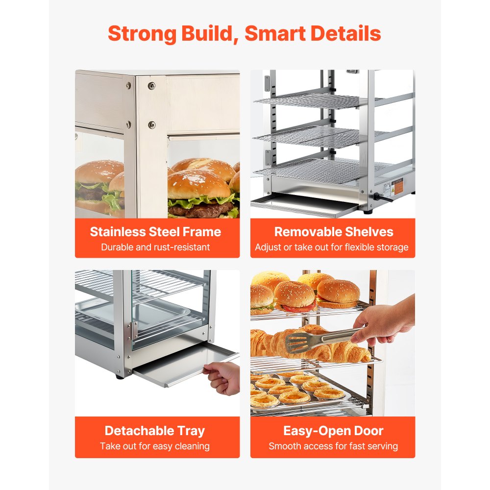 3-Tier Commercial Food Warmer Display in-use view 5