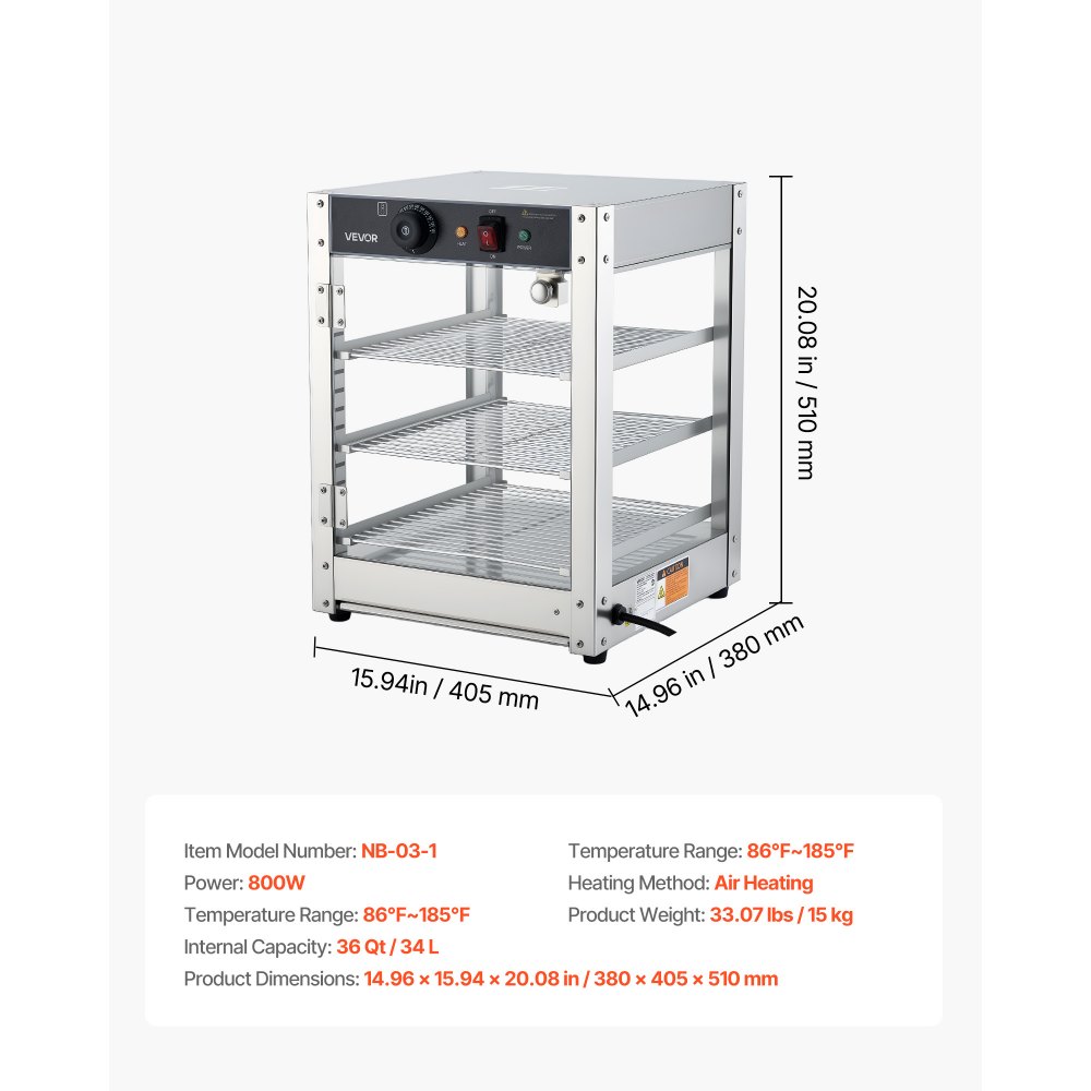 3-Tier Commercial Food Warmer Display in-use view 6