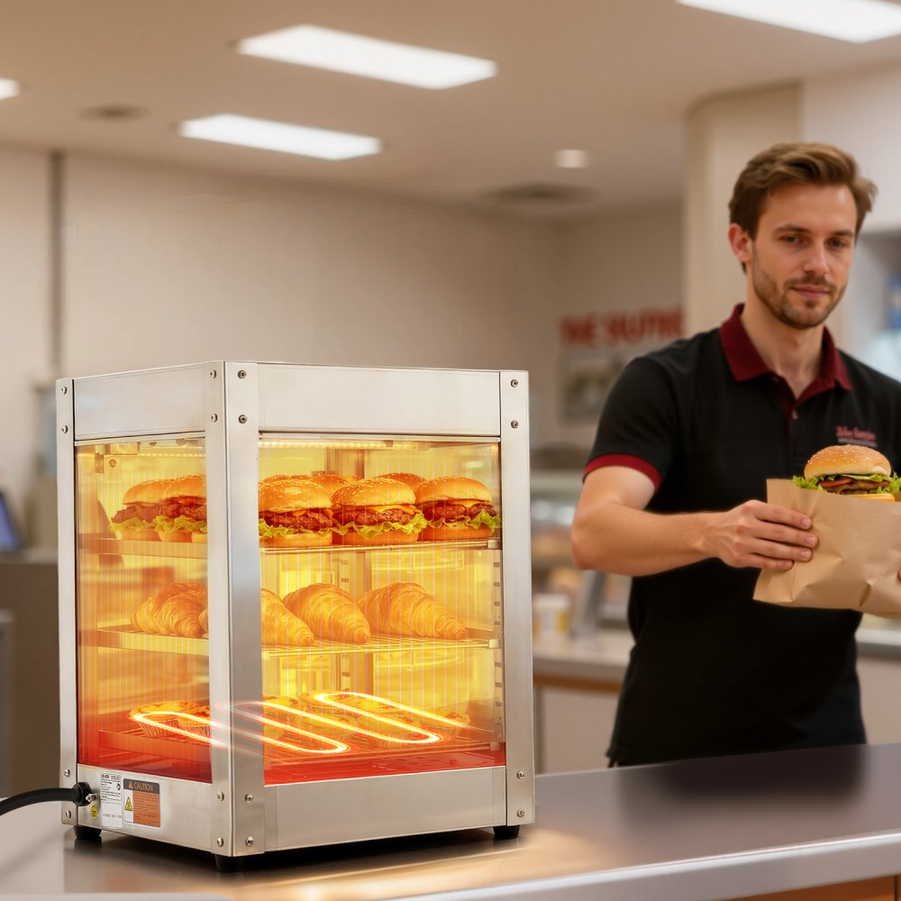 3-Tier Commercial Food Warmer Display