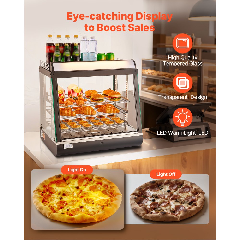 3-Tier Commercial Food Warmer Display in-use view 3