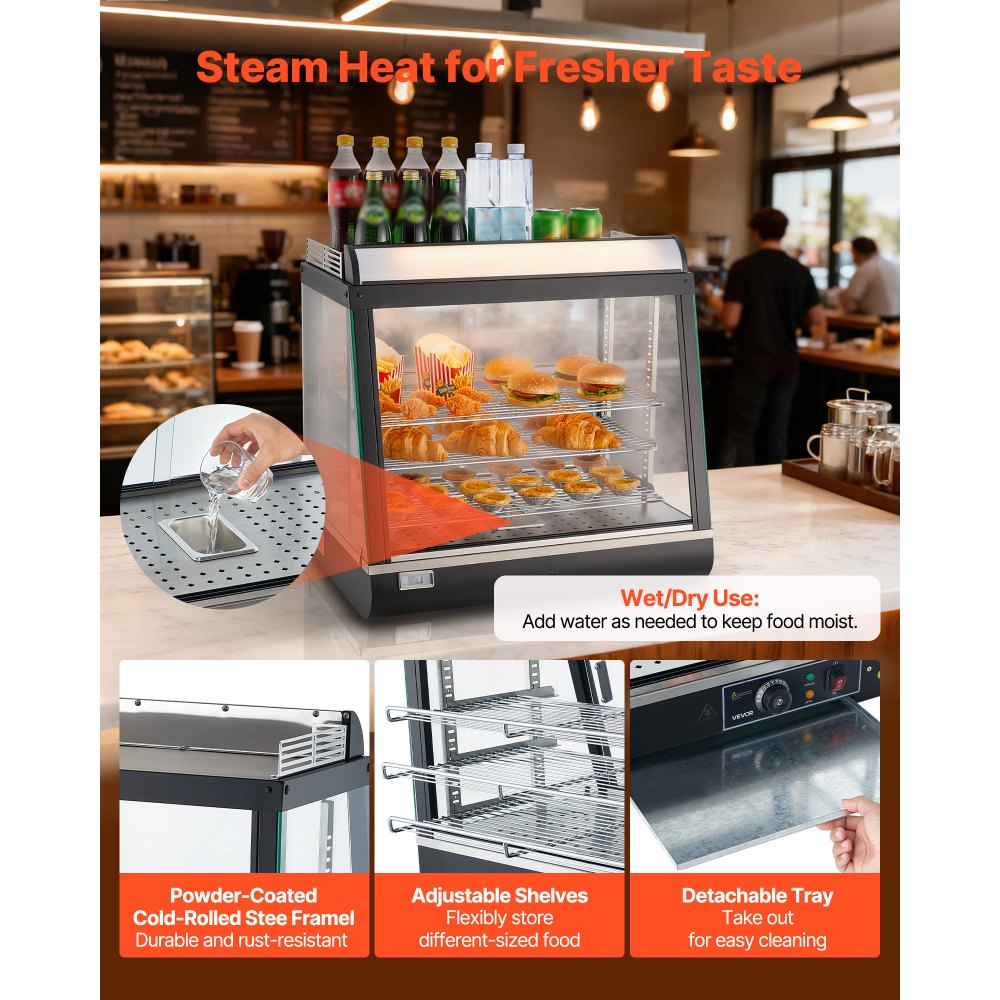 3-Tier Commercial Food Warmer Display in-use view 5