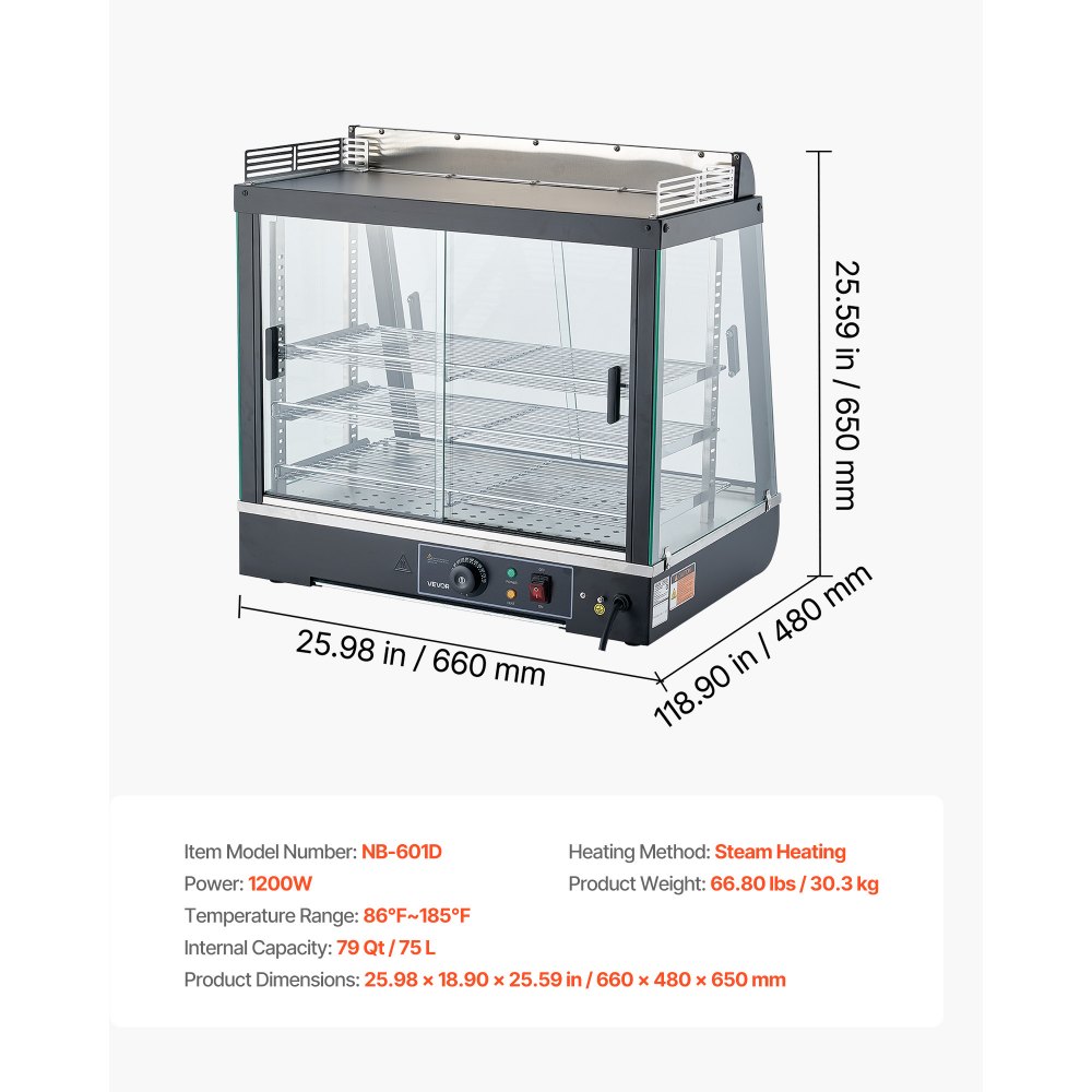 3-Tier Commercial Food Warmer Display in-use view 6