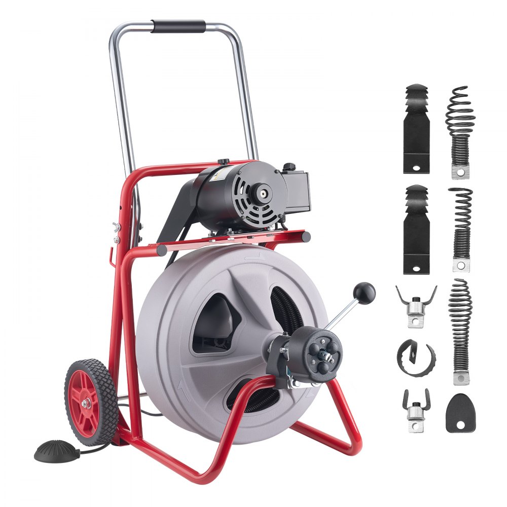 Drain Cleaner Machine 100 FT x 1/2 Inch angle 5